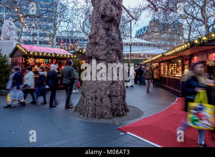 Christmas Market on Leicester Square, London, England, United Kingdom Stock Photo