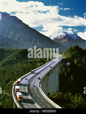 Europa Bridge on the Brenner Pass near Innsbruck, Tirol, Austria Stock Photo