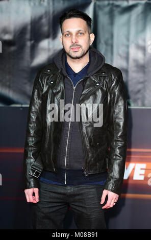 Dynamo attending the World Premiere of Fast & Furious Live, held at the 02, Peninsula Square, London. Picture Date: Friday 19th January, 2018. Photo credit should read: Ian West/PA Wire Stock Photo