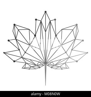 A maple leaf painted in polygonal technique. National sign of Canada. Vector image for design t-shirts. Stock Vector