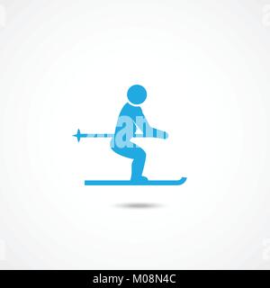 Ski man icon Stock Vector