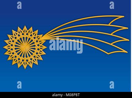 Christmas comet star, illustration Stock Vector