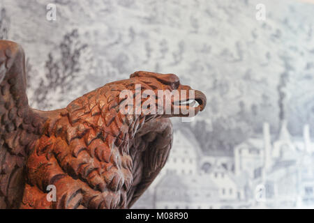 Old cast iron rusty eagle from the German imperial age Stock Photo