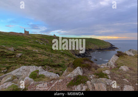 Botallack Mine Workings on the Coast of North Cornwall Stock Photo