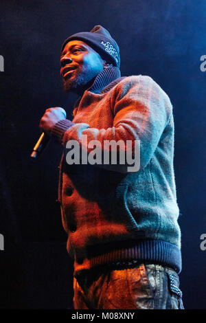 The American rapper, singer and musician Wyclef Jean performs a live concert at Sentrum Scene in Oslo. Wyclef Jean achieved fame as a member of the hip hop group The Fugees. Norway, 01/11 2015. Stock Photo