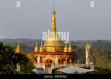 A famous golden Buddhist monastery close to Banderban in the Chittagong Hill Tracts of Bangladesh Stock Photo