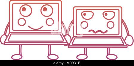 laptops kawaii icon image  Stock Vector