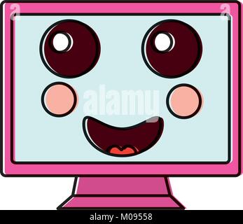 kawaii cute funny screen monitor Stock Vector Image & Art - Alamy