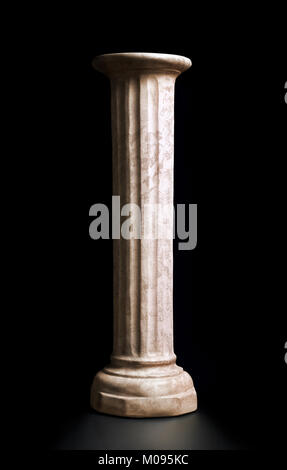 Classic style column on black background. Clipping path Stock Photo