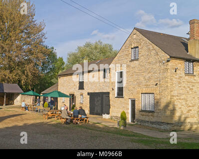 Bromham Mill is a late 18th or early 19th century rebuilding in brick, timber and stone on the site of earlier mills; Bromham near Bedford, UK Stock Photo