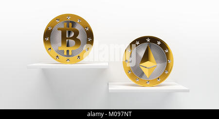 Bitcoins and Dollars Stock Photo