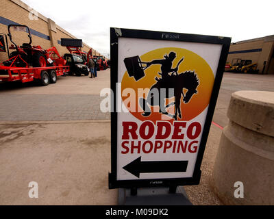 Arlington, USA. 19th Jan, 2018. Celebrating the 100th anniversary of the indoor rodeo, the 2018 Fort Worth Stock Show and Rodeo brings ranchers from across Texas and Oklahoma to compete for prizes. Along with checking out the latest farm equipment. Credit: J. G. Domke/Alamy Live News Stock Photo