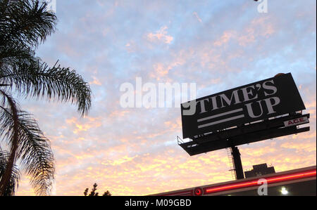 Los Angeles, USA. 19th Jan, 2018. A general view of atmosphere of Times Up billboard for the Times Up campaign and movement on Sunset Blvd in Los Angeles, California. Credit: Barry King/Alamy Live News Stock Photo