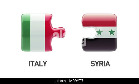 Syria Italy High Resolution Puzzle Concept Stock Photo