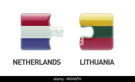 Lithuania Netherlands High Resolution Puzzle Concept Stock Photo