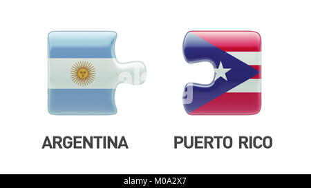 Puerto Rico Argentina High Resolution Puzzle Concept Stock Photo