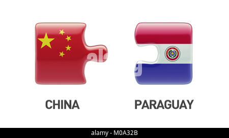 Paraguay China High Resolution Puzzle Concept Stock Photo