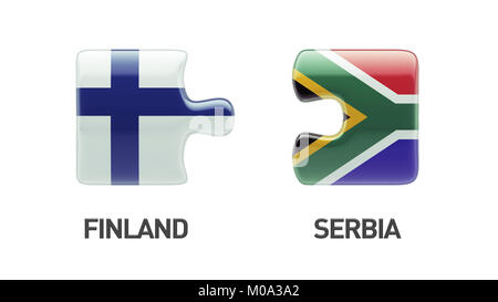 South Africa Finland High Resolution Puzzle Concept Stock Photo