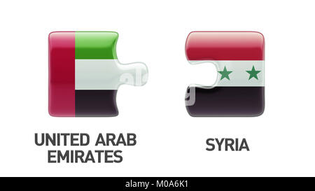 Syria United Arab Emirates High Resolution Puzzle Concept Stock Photo