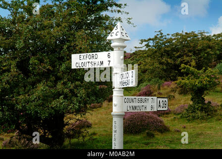 somerset porlock a39 sign england alamy fingerpost road