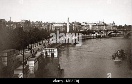 The Thames Embankment, 19th century, River Thames in central London ...
