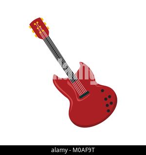 Simple Rock Electric Guitar Vector Illustration Graphic Design Stock Vector