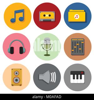 Simple Musical Symbol Icons Vector Illustration Graphic Design Set Stock Vector