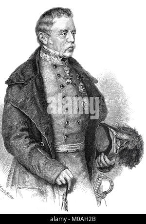 Johann Joseph Wenzel Anton Franz Karl Count Radetzky von Radetz, 2 November 1766 - 5 January 1858, was a field marshal, Bohemian nobleman and probably the most important army commander of Austria in the first half of the 19th century, digital improved reproduction of an original from the year 1880 Stock Photo