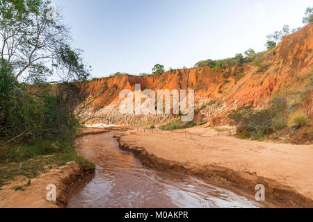 Abstract geological formation in Red Tsingy Madagascar Stock Photo