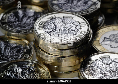 British Pound Coins Stock Photo
