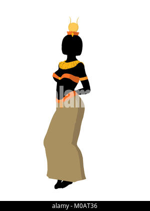 Nefertiti silhouette on a white background Stock Photo