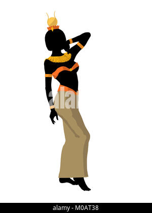 Nefertiti silhouette on a white background Stock Photo