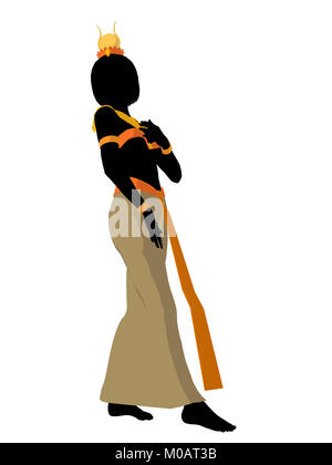 Nefertiti silhouette on a white background Stock Photo