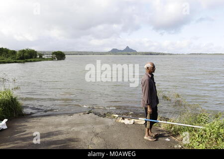 Mauritius' second largest reservoir Midlands Dam reservoir is next to Montagne Lagrave Stock Photo