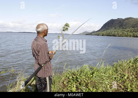 Mauritius' second largest reservoir Midlands Dam reservoir is next to Montagne Lagrave Stock Photo