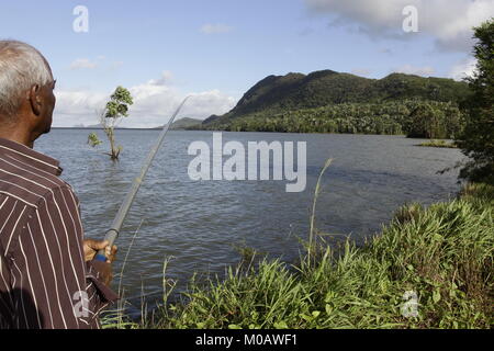 Mauritius' second largest reservoir Midlands Dam reservoir is next to Montagne Lagrave Stock Photo