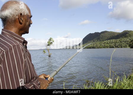 Mauritius' second largest reservoir Midlands Dam reservoir is next to Montagne Lagrave Stock Photo