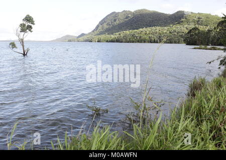 Mauritius' second largest reservoir Midlands Dam reservoir is next to Montagne Lagrave Stock Photo