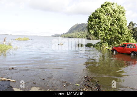 Mauritius' second largest reservoir Midlands Dam reservoir is next to Montagne Lagrave Stock Photo