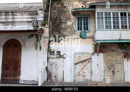 The doors and windows around Kota Lama (Old Town), Semarang, Indonesia. Many old buildings, abandoned ones, and even colonial architecture. Pic was ta Stock Photo