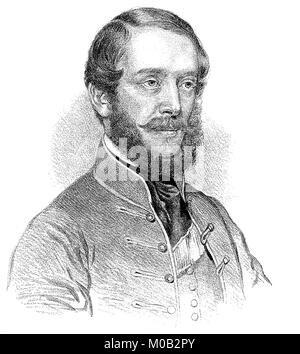 Louis Kossuth, 19 September 1802 - 20 March 1894, was a Hungarian lawyer, journalist, politician, statesman and Governor-President of the Kingdom of Hungary during the revolution of 1848-49, digital improved reproduction of an original print from 1880 Stock Photo