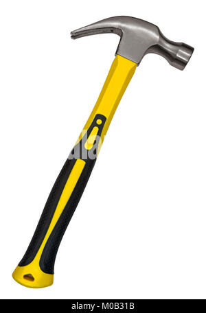 Black and yellow hammer isolated over white Stock Photo