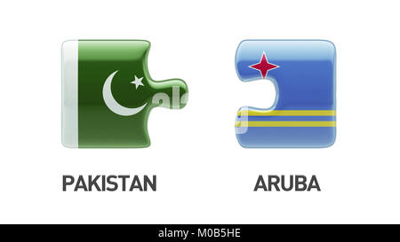 Pakistan Aruba High Resolution Puzzle Concept Stock Photo