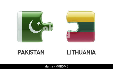 Lithuania Pakistan High Resolution Puzzle Concept Stock Photo