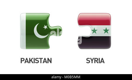 Syria Pakistan High Resolution Puzzle Concept Stock Photo