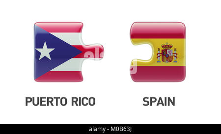 Puerto Rico Spain High Resolution Puzzle Concept Stock Photo