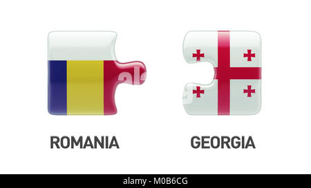 Romania Georgia High Resolution Puzzle Concept Stock Photo