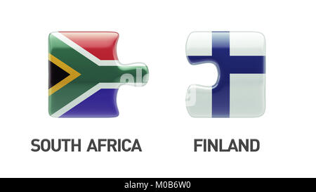 South Africa Finland High Resolution Puzzle Concept Stock Photo