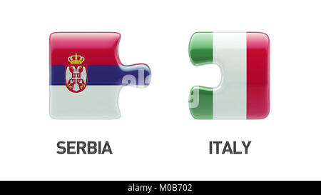 Serbia Italy High Resolution Puzzle Concept Stock Photo