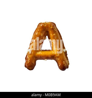 Pretzel Letter Isolated On White Background Stock Photo